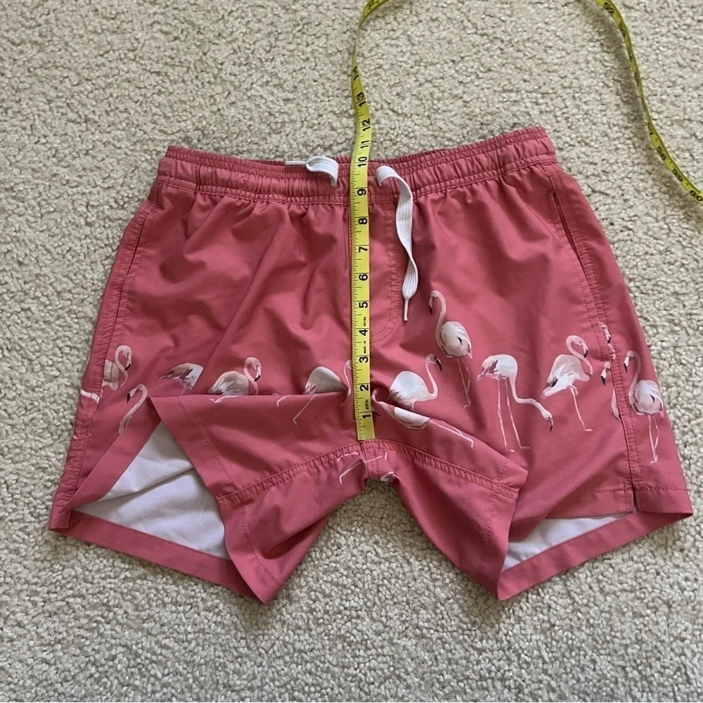 Maamgic Men Swim Shorts Trunks Sz Small 5.5 Quick Dry Pool Beach Coral Flamingo